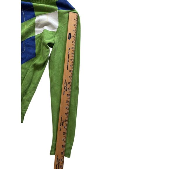 IZOD Unisex med Vtg Style Argyle sweater . Bold Preppy retro ivy league - Picture 4 of 8